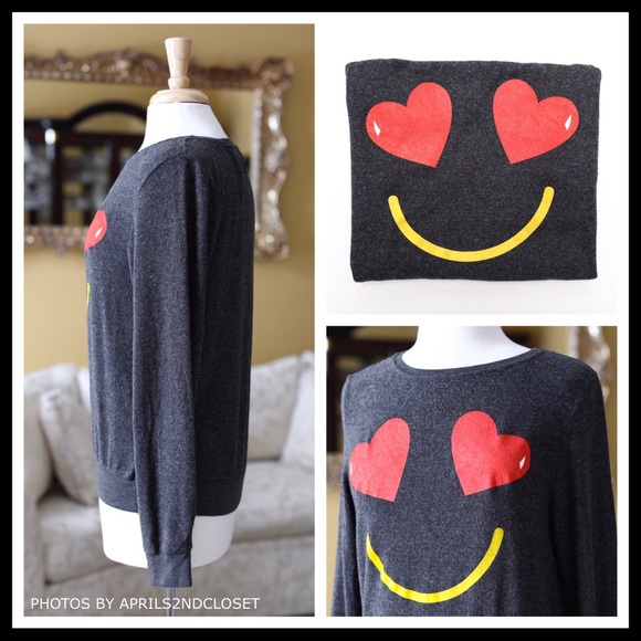 WILDFOX HEART EMOJI BLACK PULLOVER A2C - Picture 4 of 8